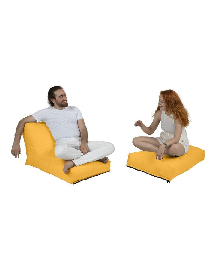 Sac de haricots de jardin Siesta Sofa Bed Pouf - Yellow