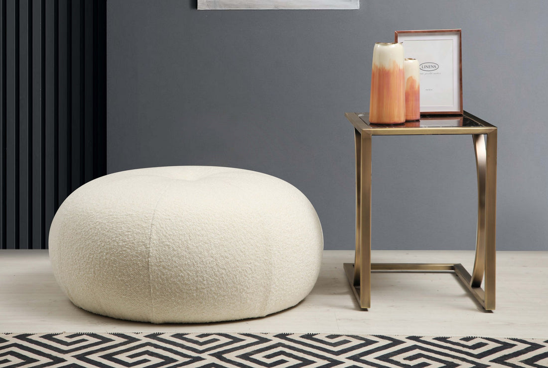 Pouf Marshmallow Tissu Blanc