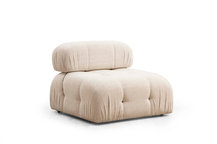 Fauteuil ou module 1 place Nounou Tissu bouclette Pêche
