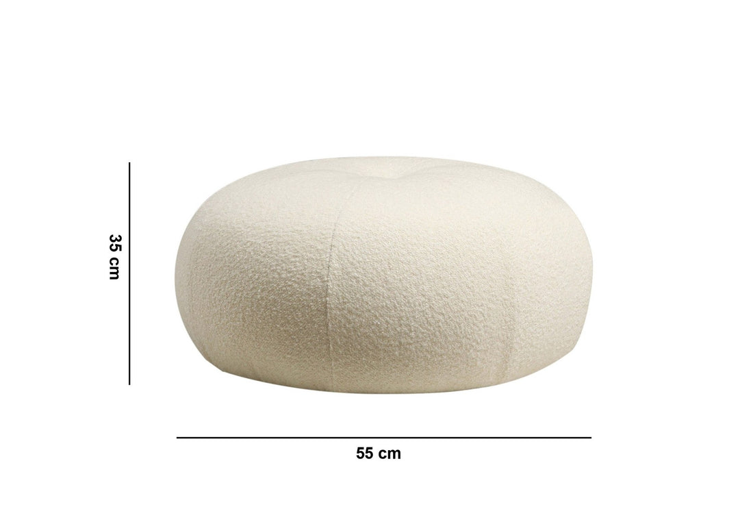 Pouf Marshmallow Tissu Blanc