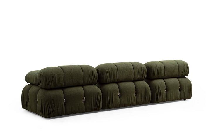 Fauteuil accoudoir ou module d'angle droit Nourhane Tissu Vert