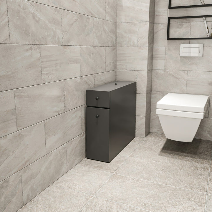 Meuble de salle de bain Caleen avec tiroirs anthracite