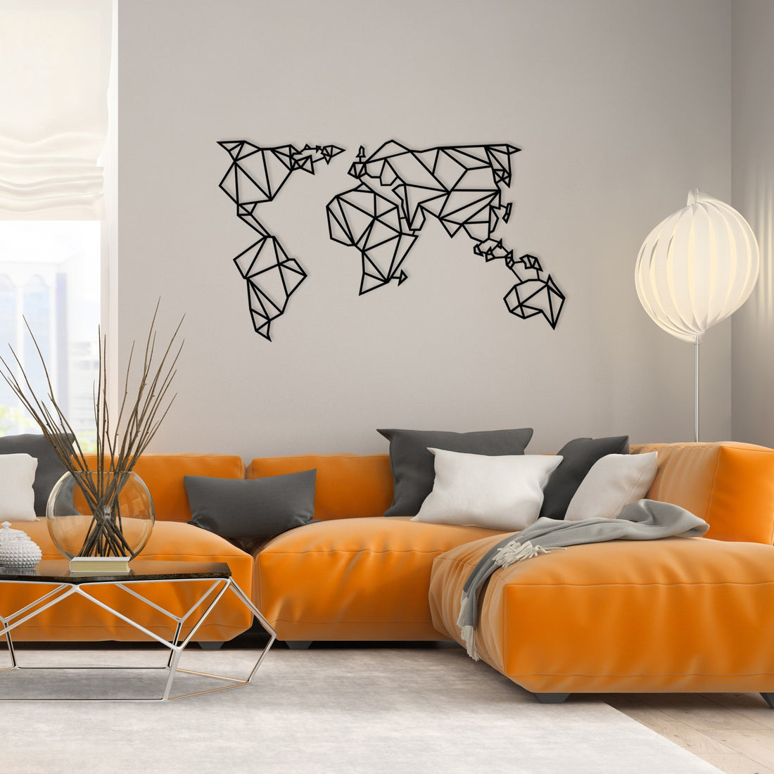 Accessoire mural en métal décoratif World Map Metal Decor 4