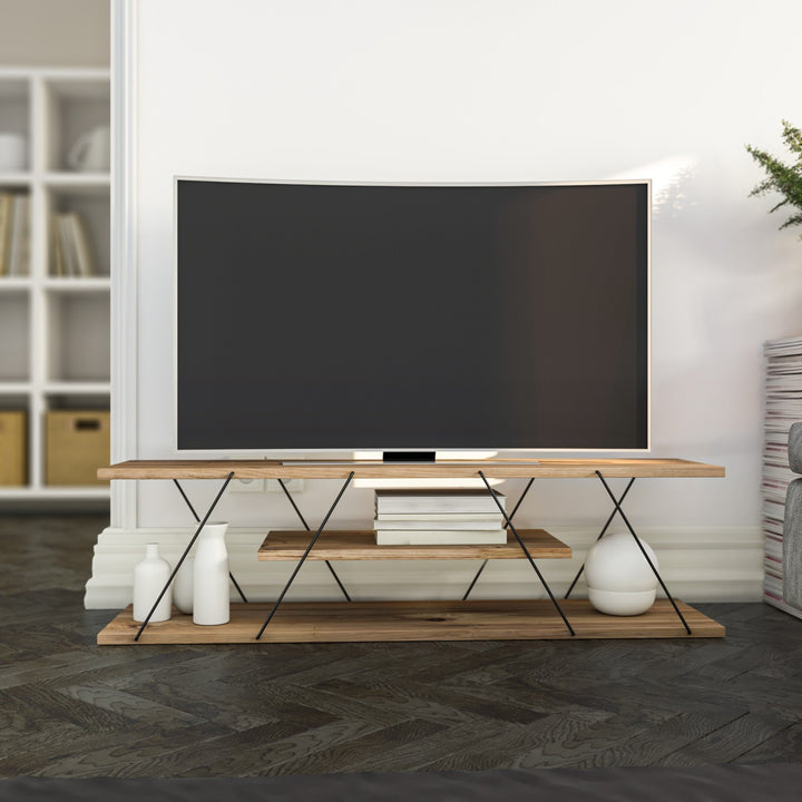Meuble TV Canaz - Black, Walnut