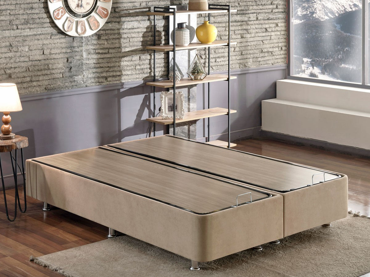 Base de lit double Ela Double - Light Brown (150 x 200)