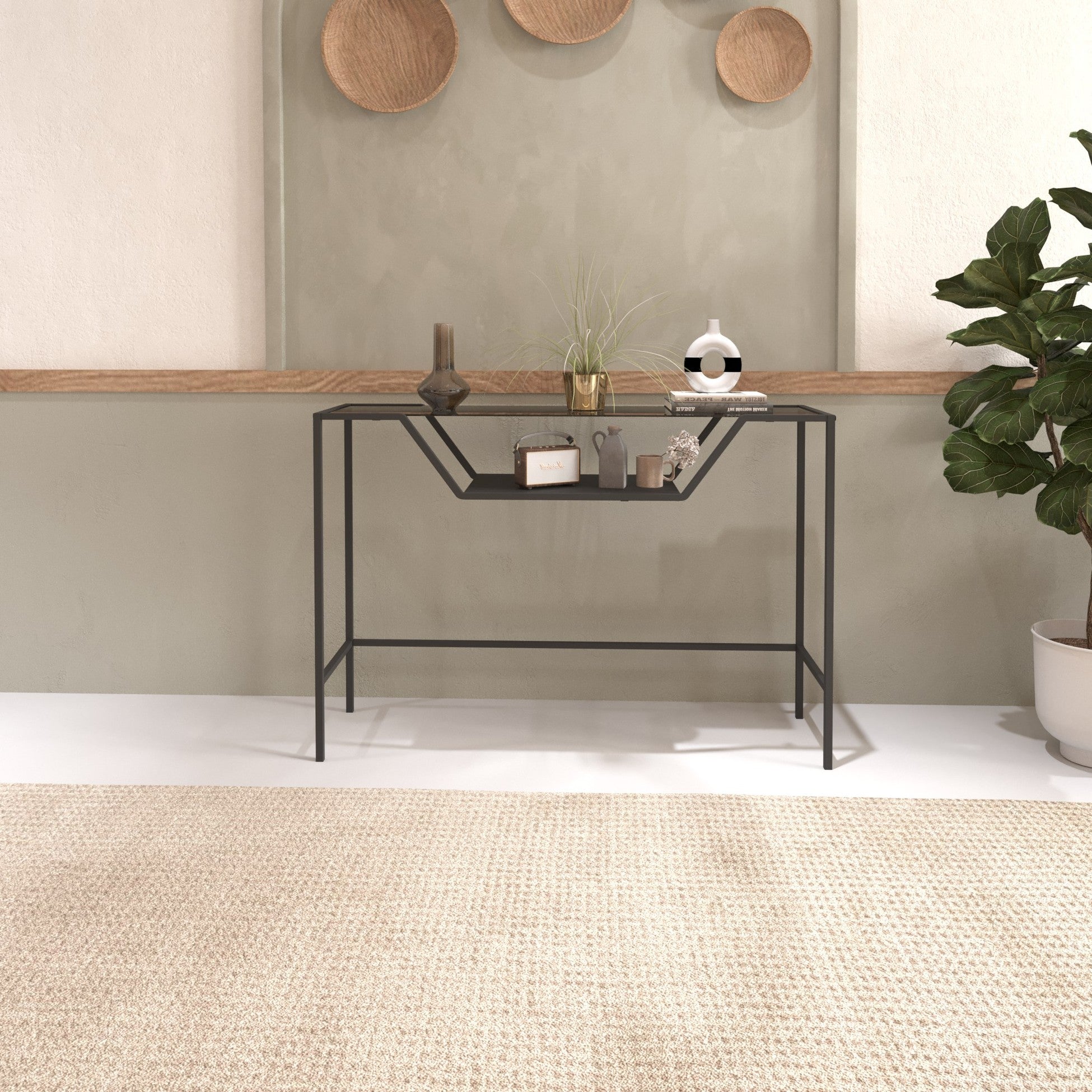 Console Lala - Black, Smoked Glass