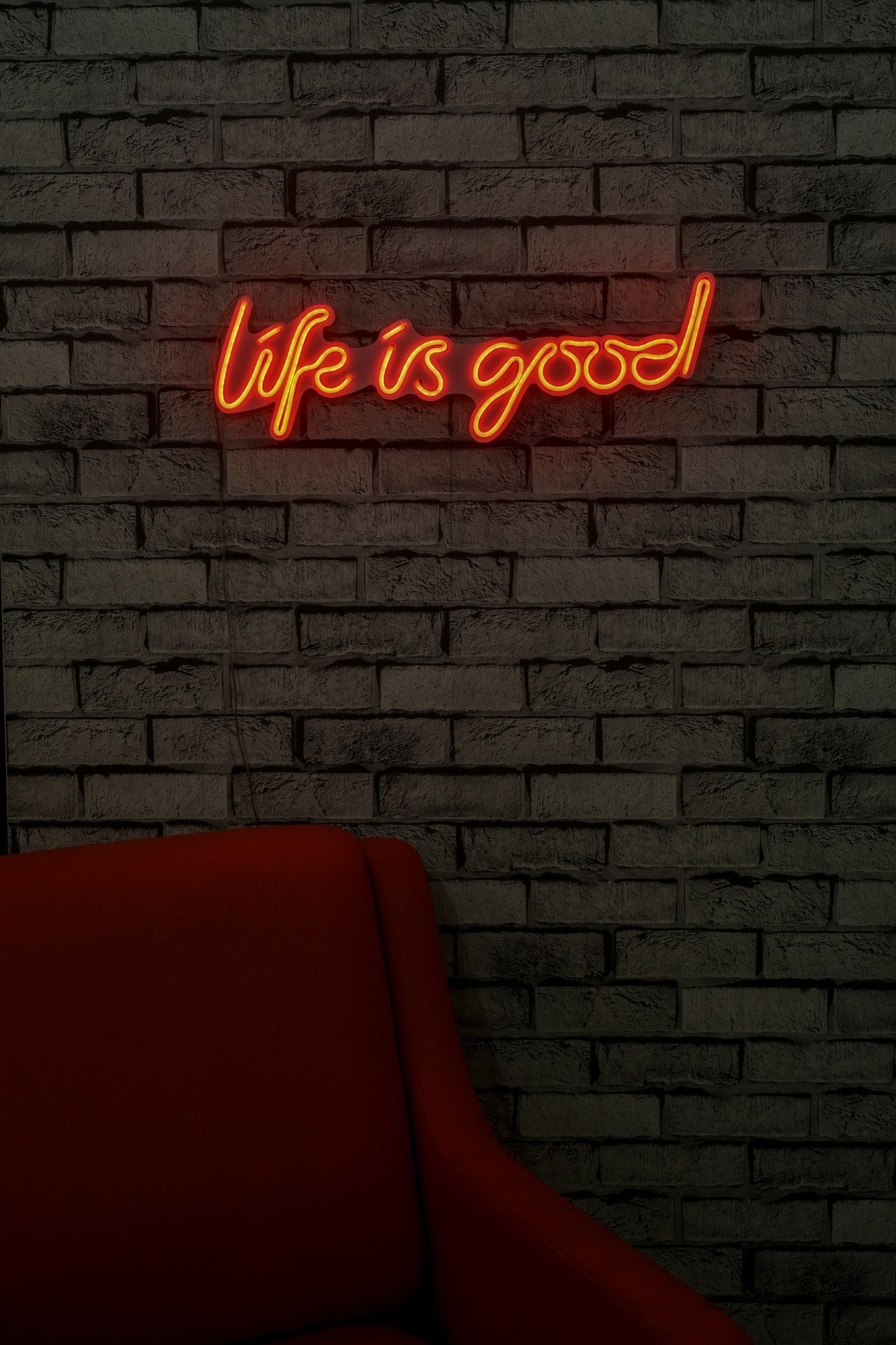 Éclairage LED en plastique décoratif Life Is Good - Red