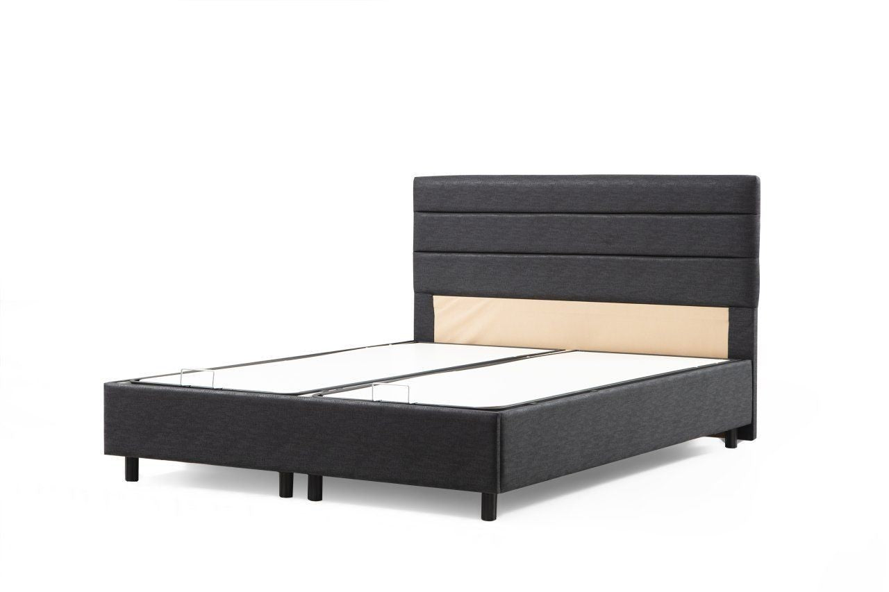 Base de lit double et tête de lit Motya 160 x 200 - Anthracite