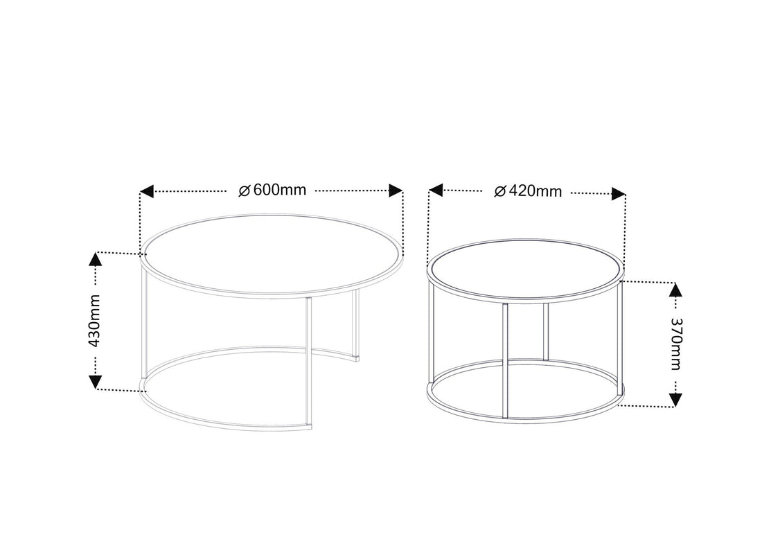 Table basse Belarus - Gold, Glass 60