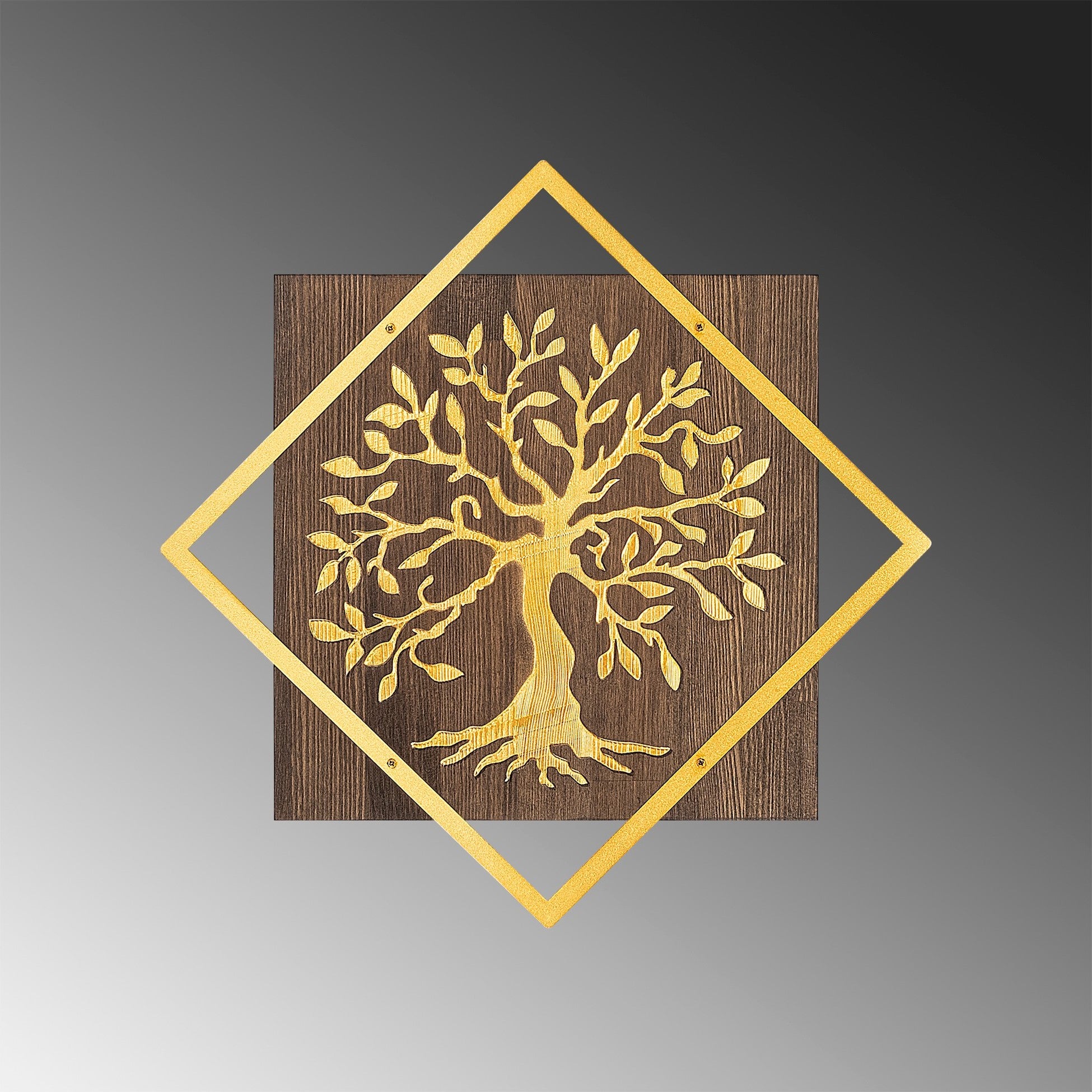 Accessoire mural en bois décoratif Tree v2 - Gold