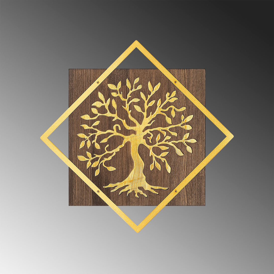Accessoire mural en bois décoratif Tree v2 - Gold