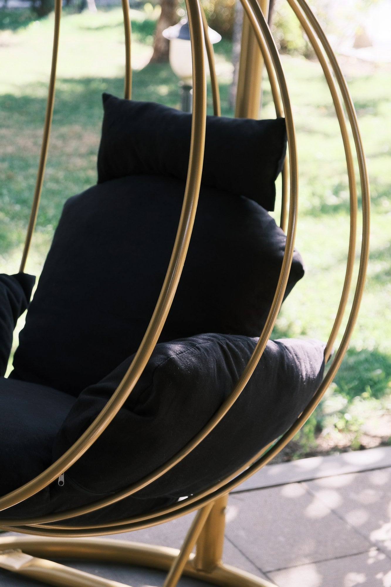 Chaise de balançoire unique de jardin Damla - Black