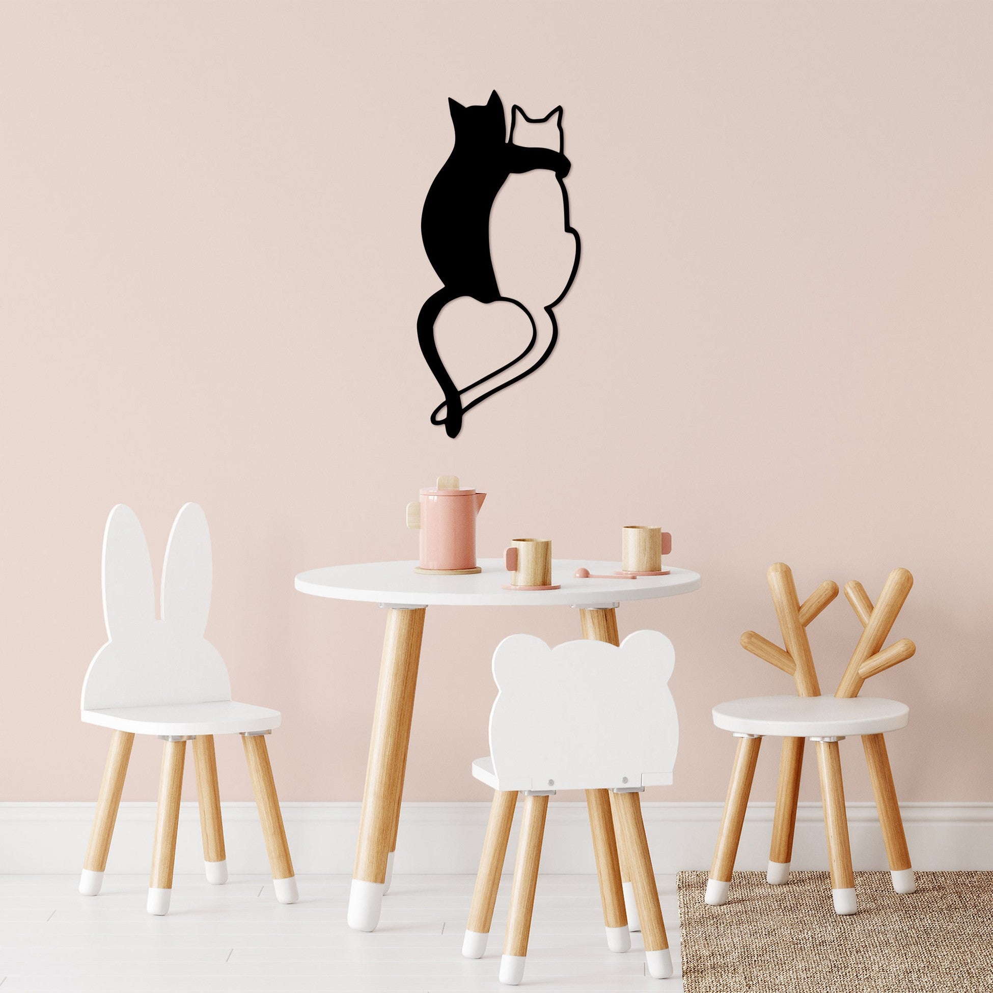 Accessoire mural en métal décoratif Love Cats - 478