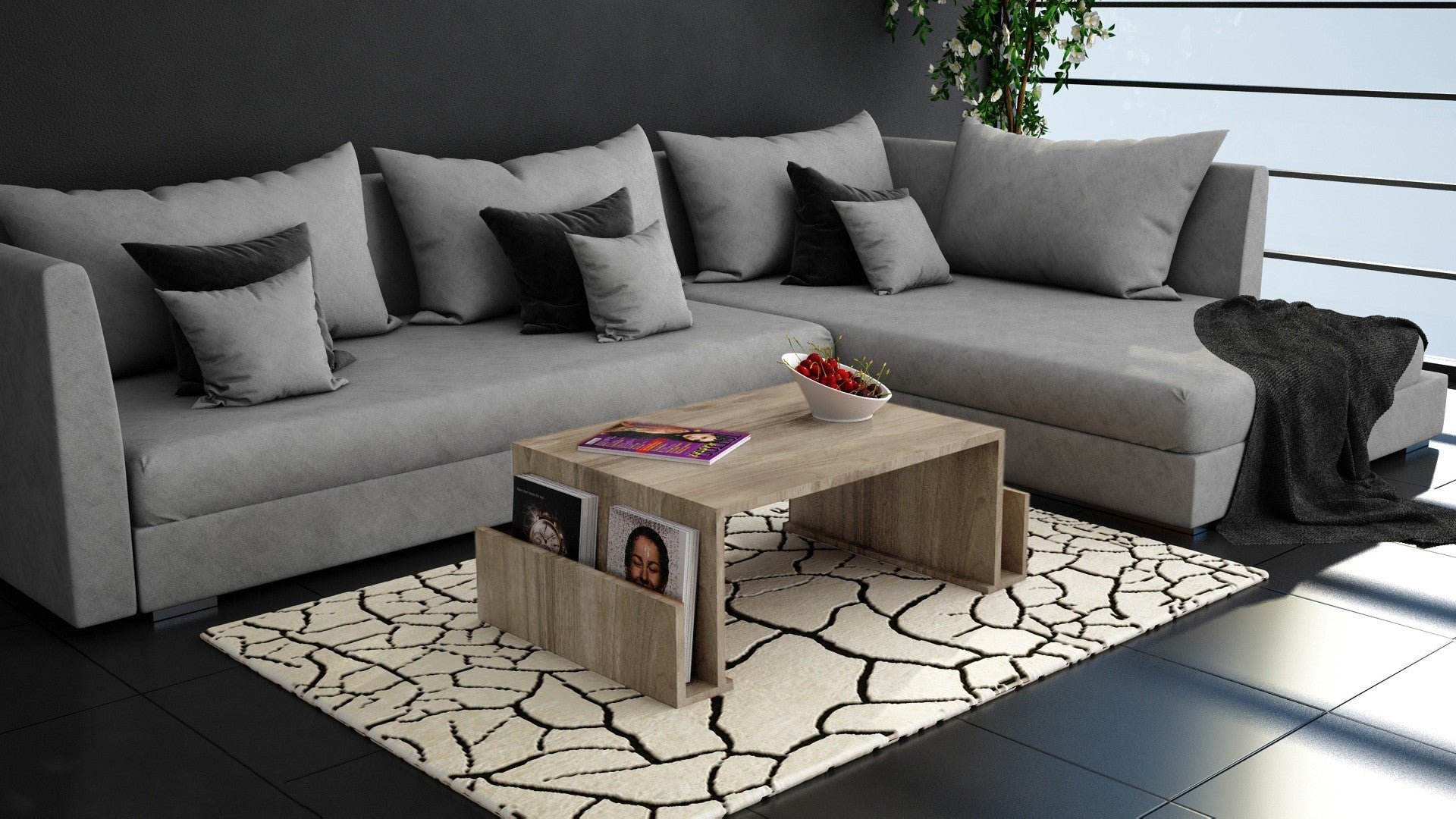 Table basse Magazin - Walnut