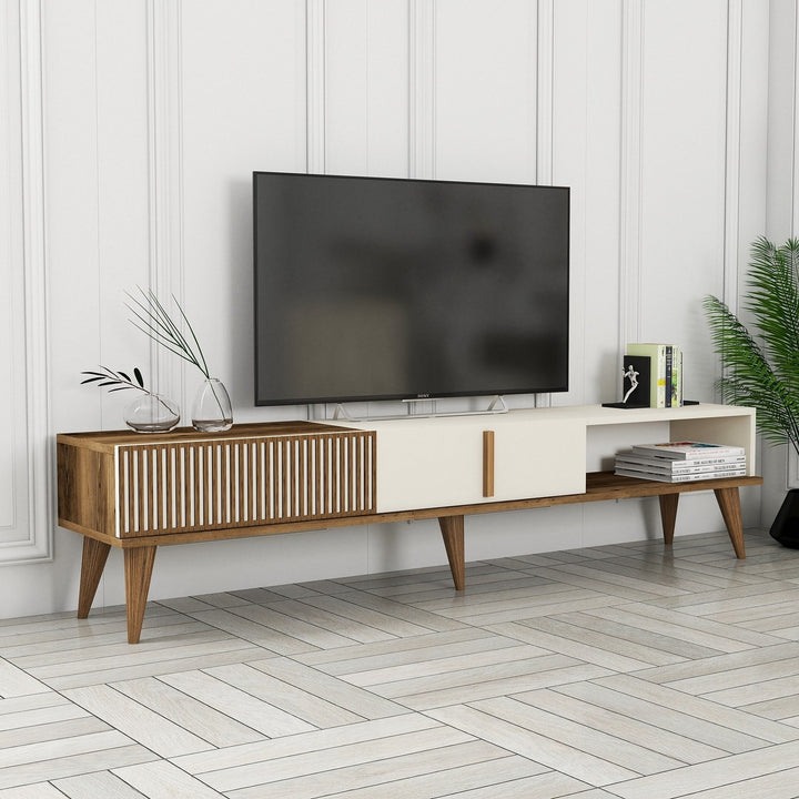 Meuble TV Milan Alt - Walnut, Cream