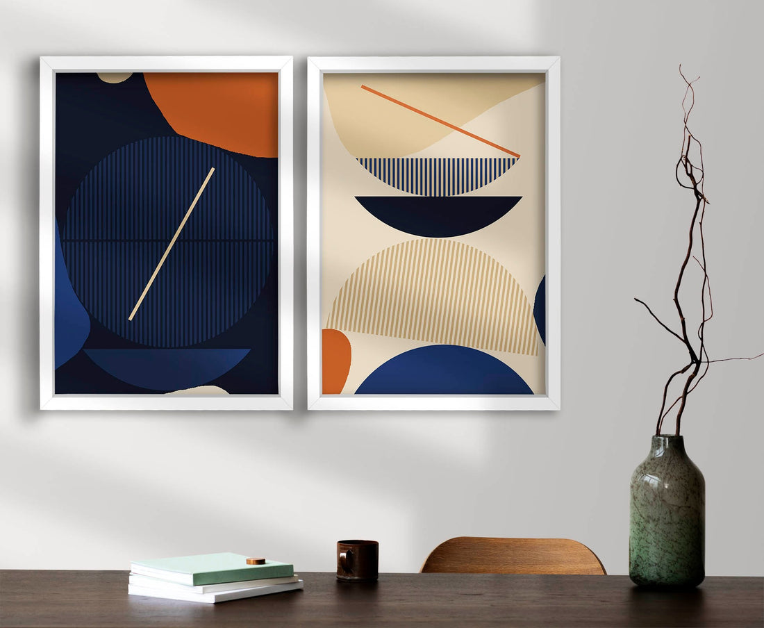 Peinture MDF encadrée décorative (2 pièces) 2P3853NISCT-008