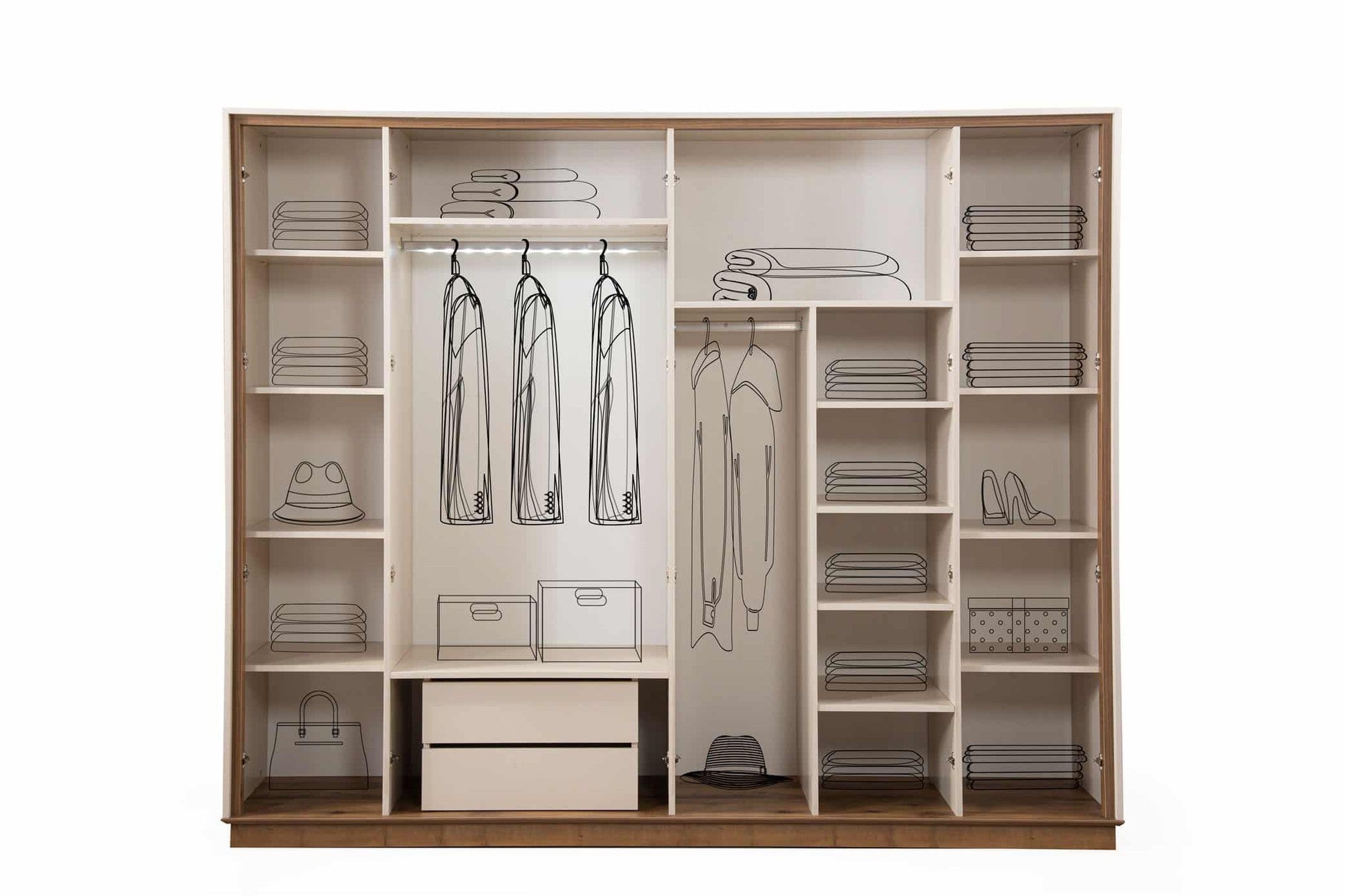 Armoire 6 portes Elna 260x55x217