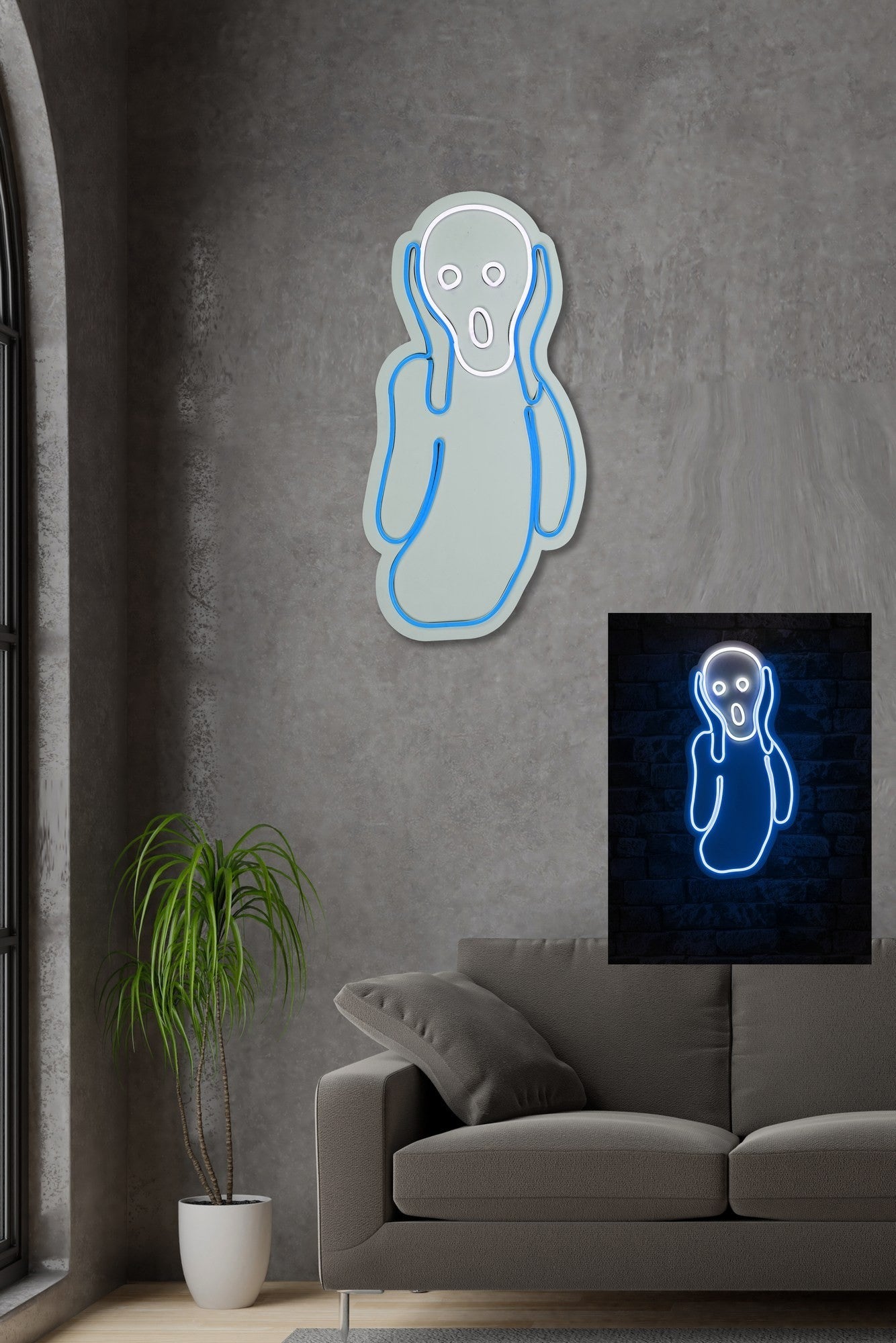 Éclairage LED en plastique décoratif Scream - Blue, White