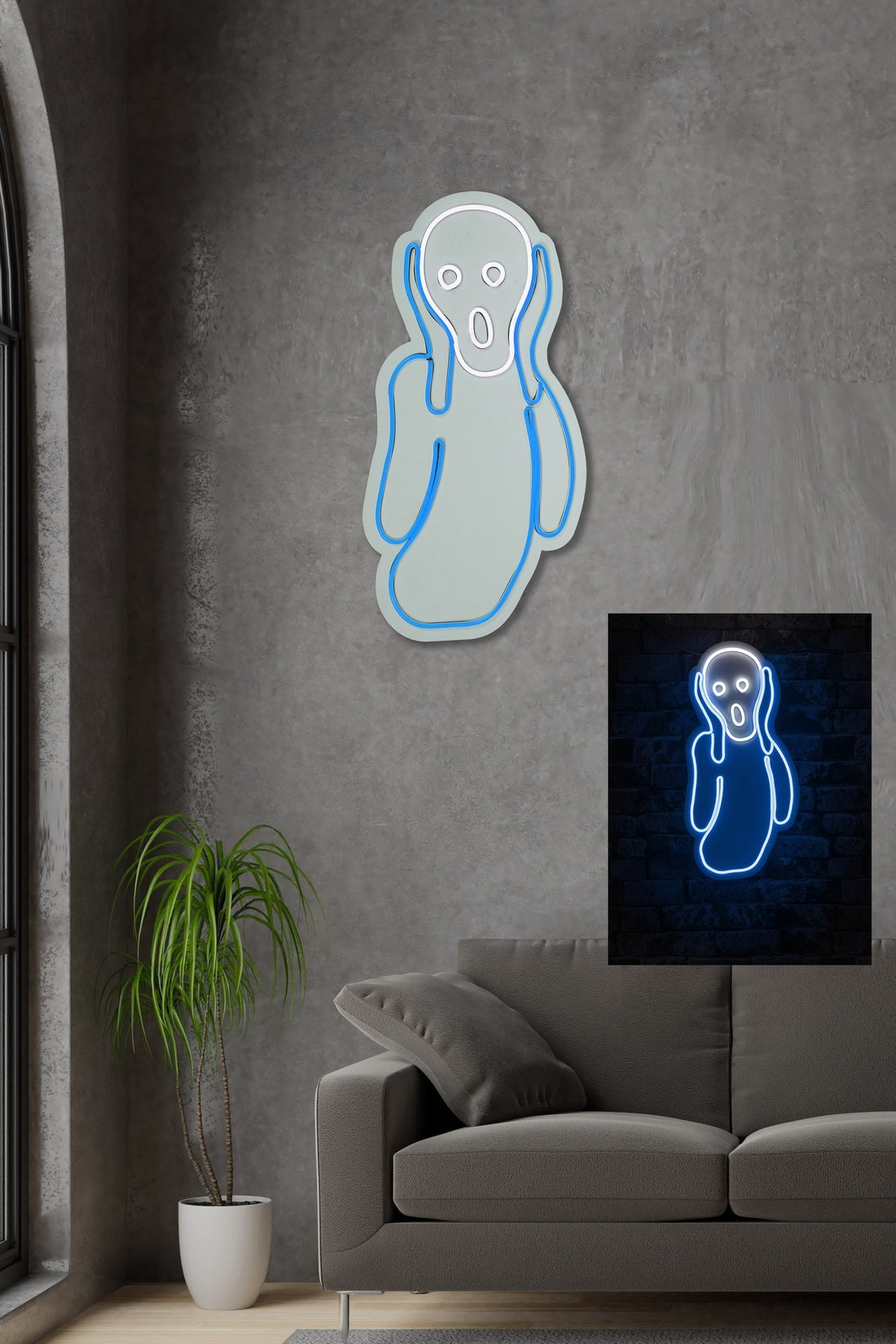 Éclairage LED en plastique décoratif Scream - Blue, White
