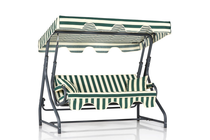 Chaise swing triple jardin Ruta 17 - Green, Cream