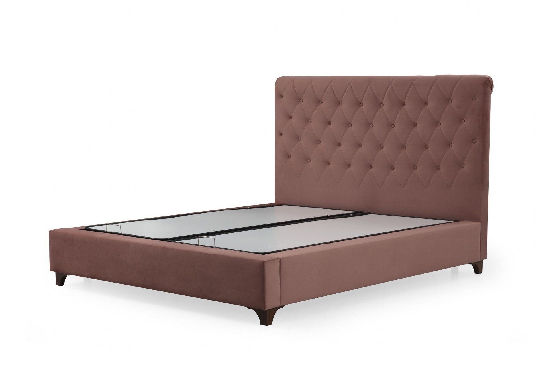 Base de lit double et tête de lit Deluxe 160 x 200 - Dusty Rose