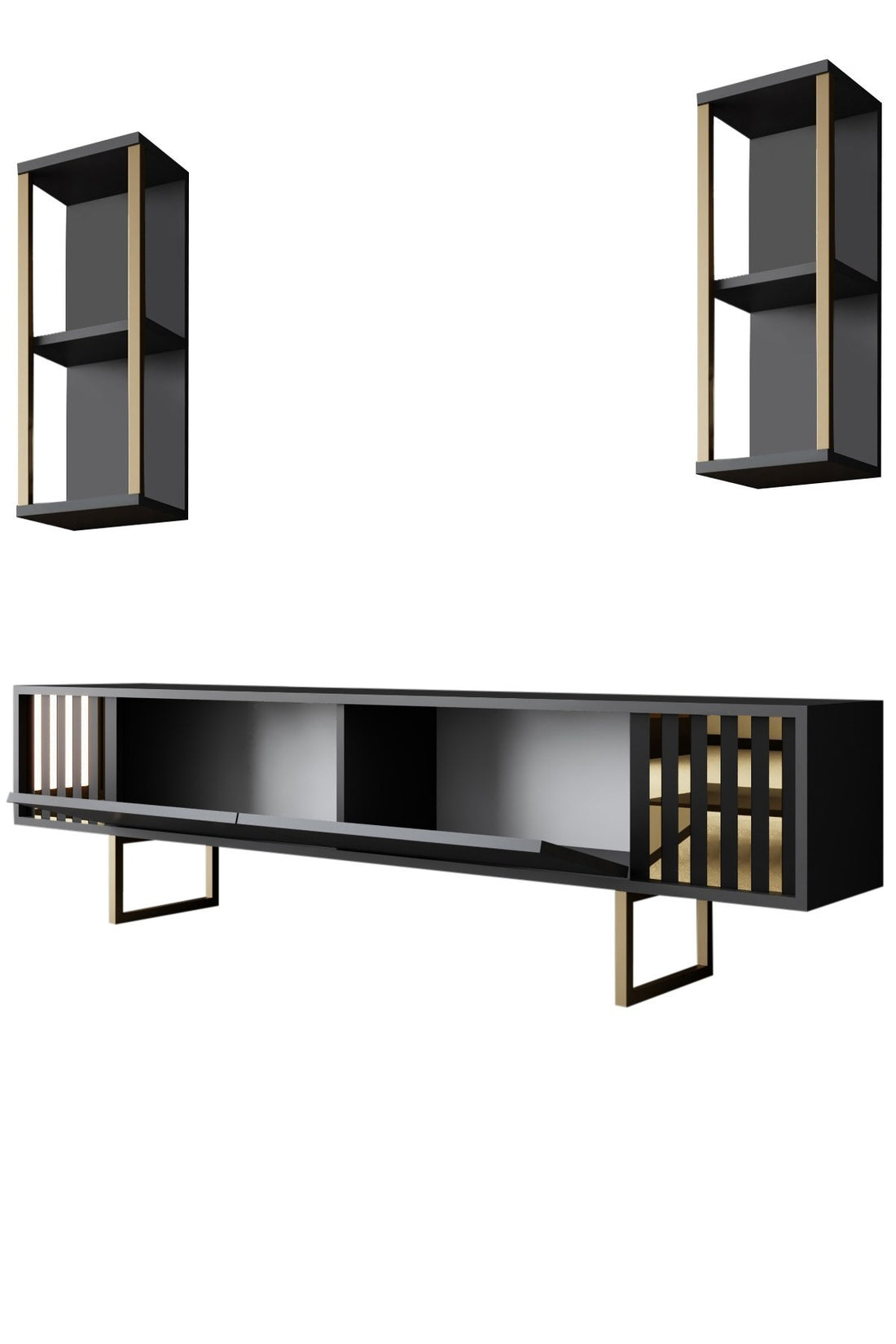 Ensemble de meubles de salon Gold Line - Anthracite, Gold