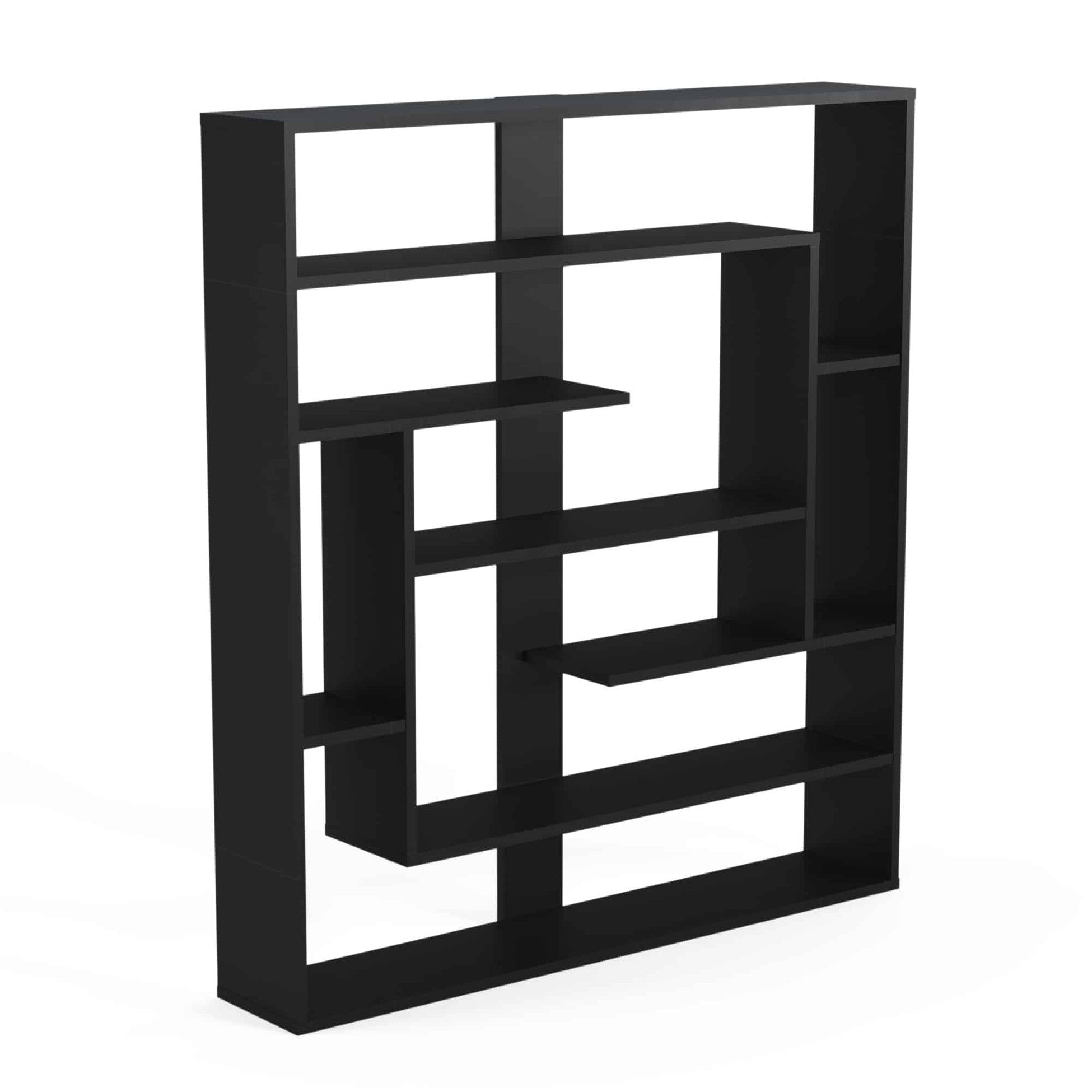 Bibliothèque noir Sebestian | Séparateur de pièce