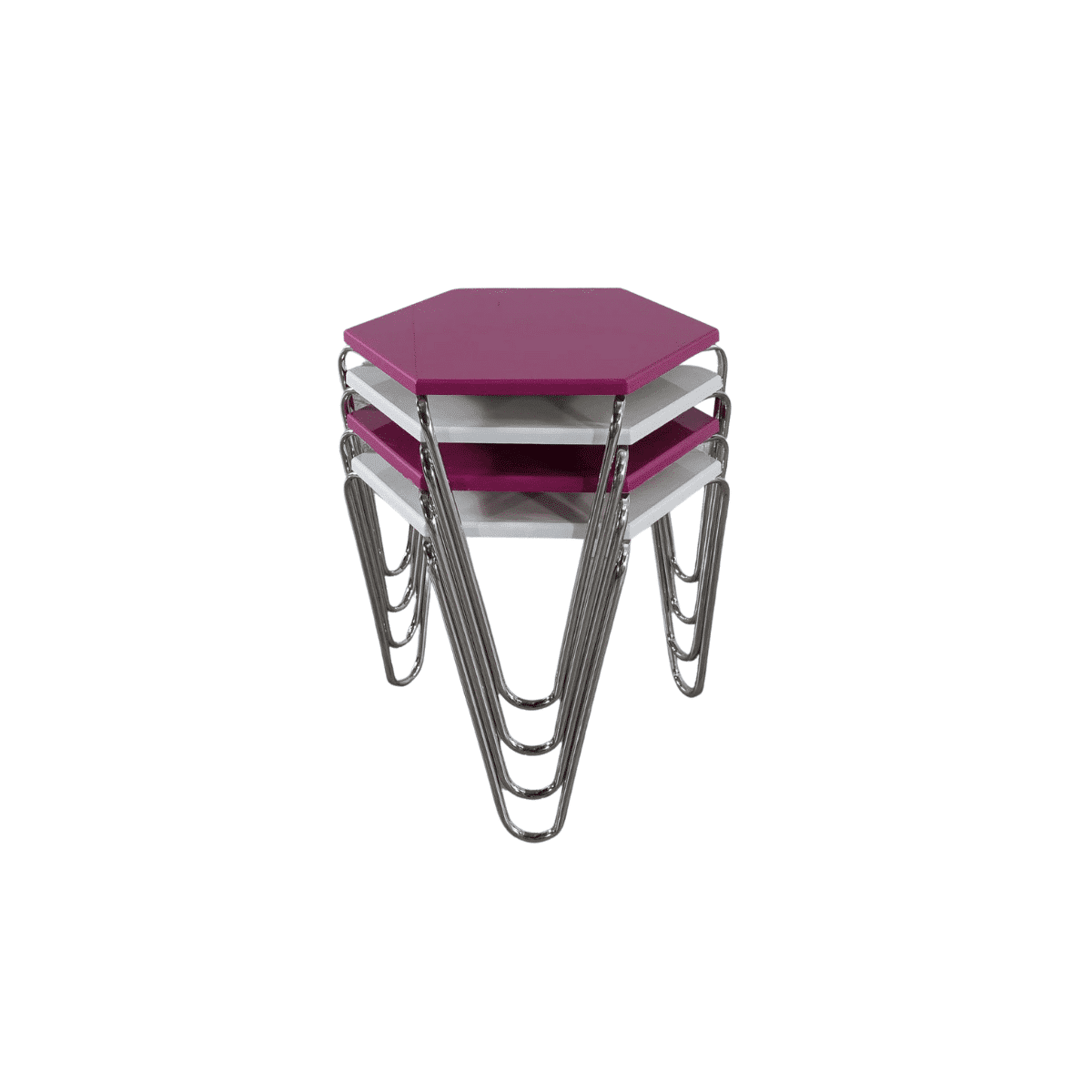 Piramit Table Gigognes Blanc Violet