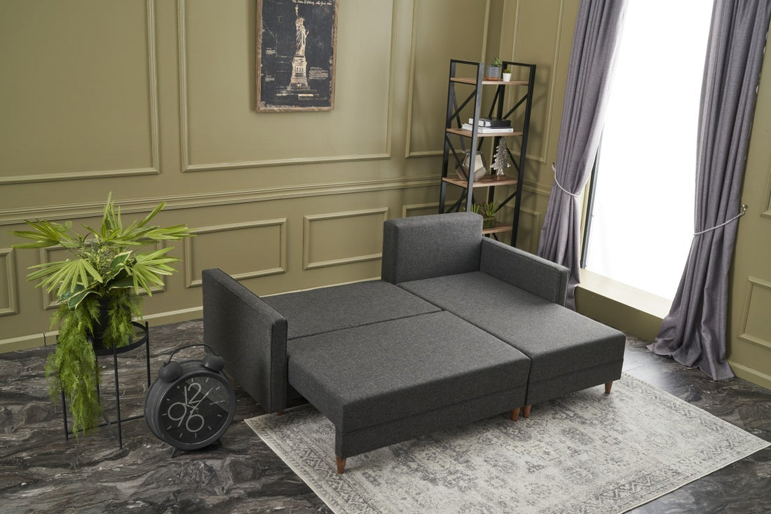 Canapé d'angle Aydam Right - Anthracite