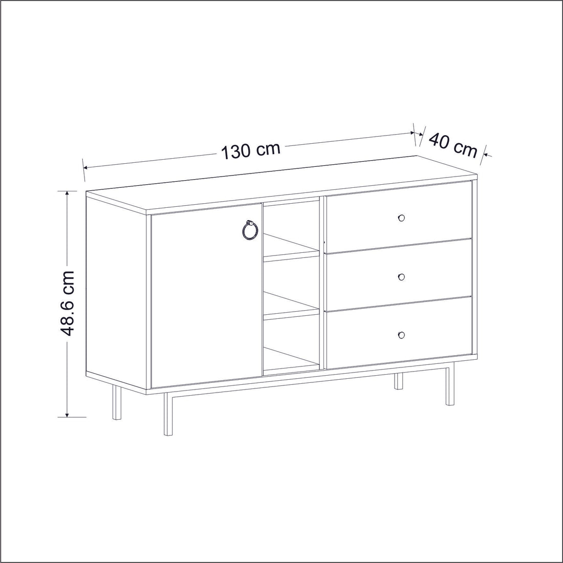 Console Naturel - Anthracite