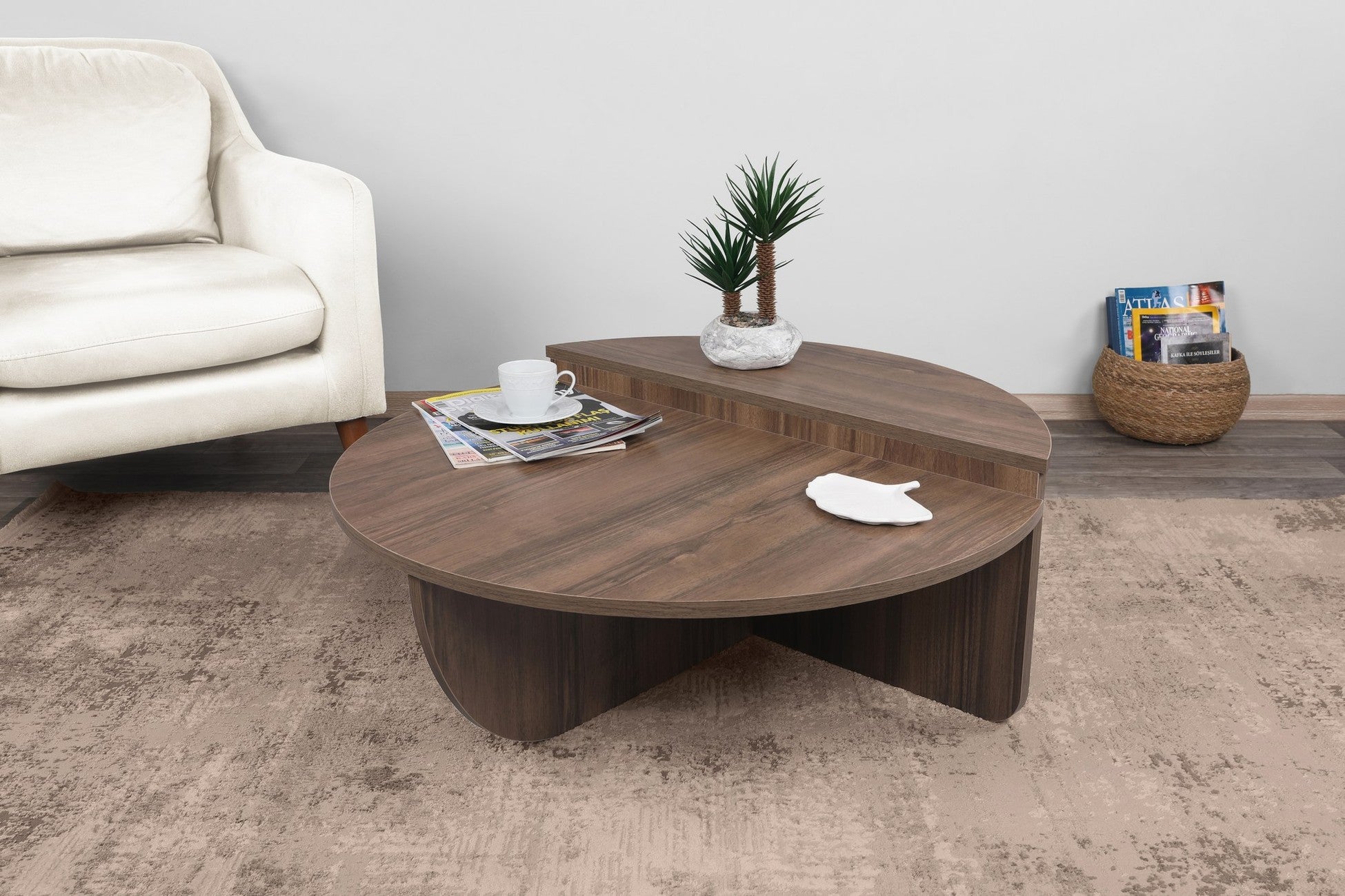 Set de 2 tables basses design Oatglow Noyer