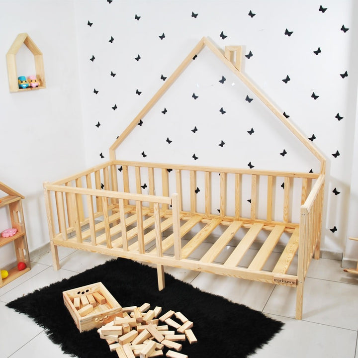 Lit cabane enfant Defne ,bois 90x190cm