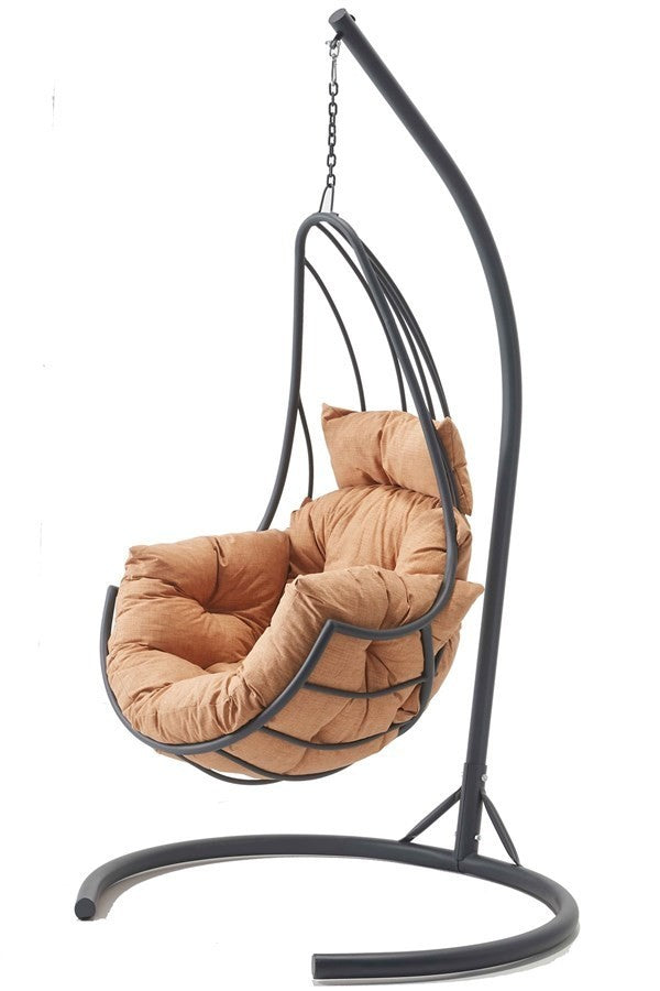 Chaise de balançoire unique de jardin Kırlangıç - Anthracite, Beige