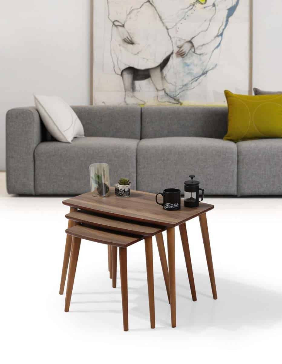 Table basse Ekol gigognes (noyer)