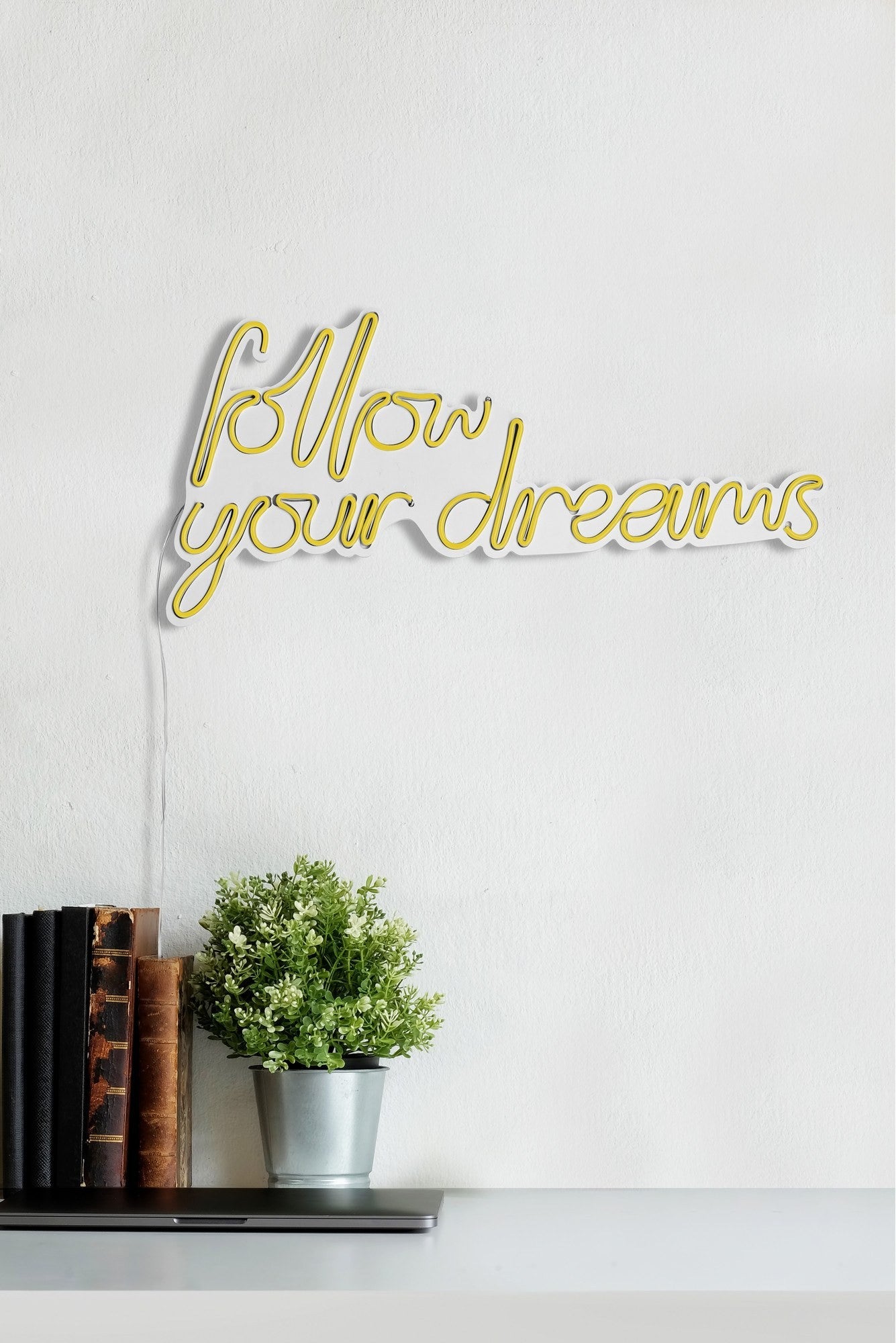 Éclairage LED en plastique décoratif Follow Your Dreams - Yellow