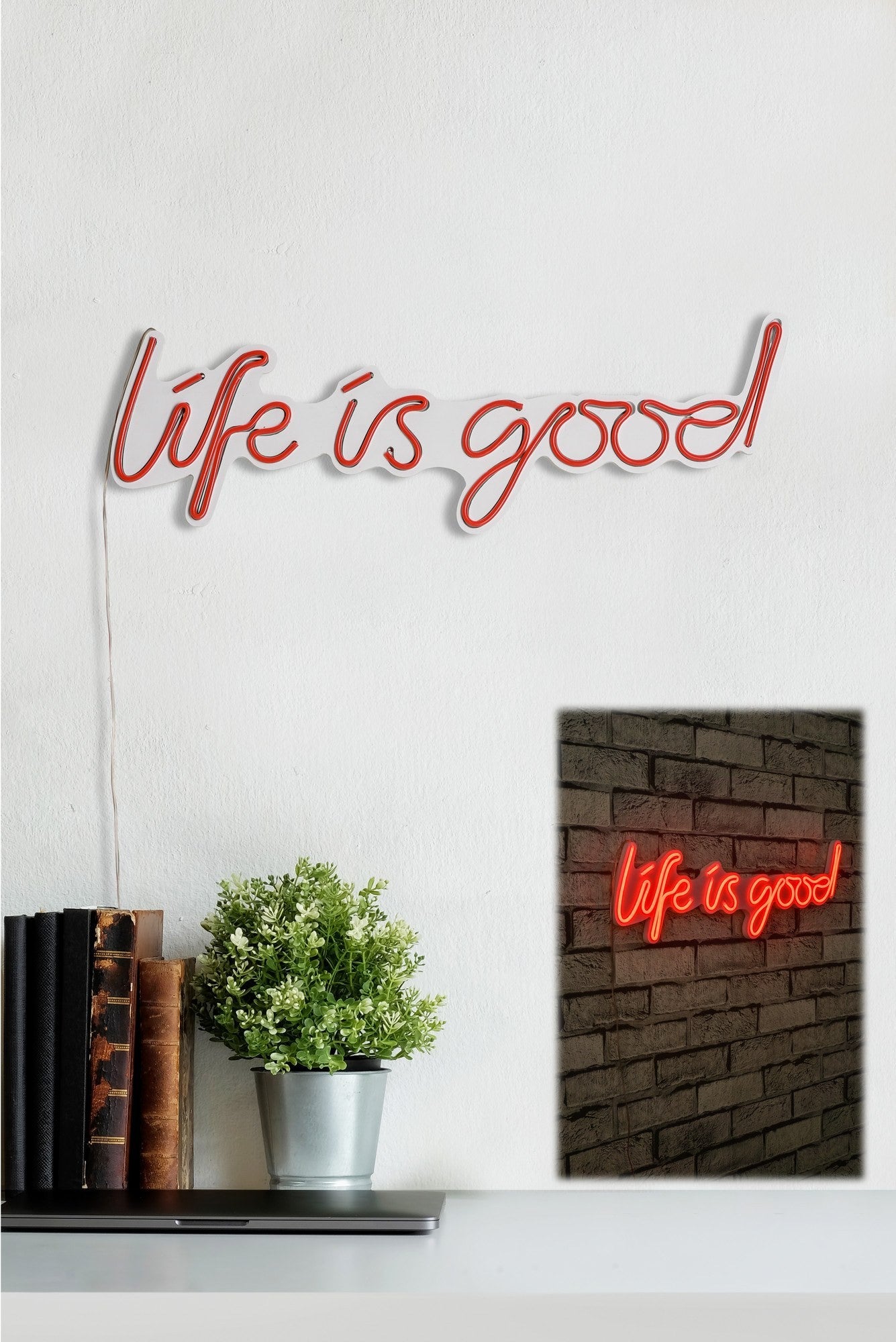 Éclairage LED en plastique décoratif Life Is Good - Red