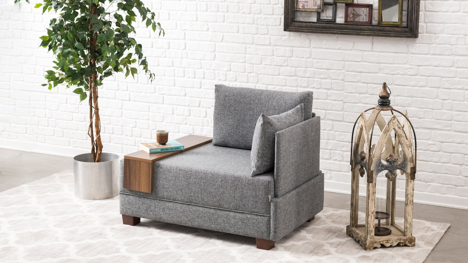 Canapé 1 place Fly Armchair Right - Grey