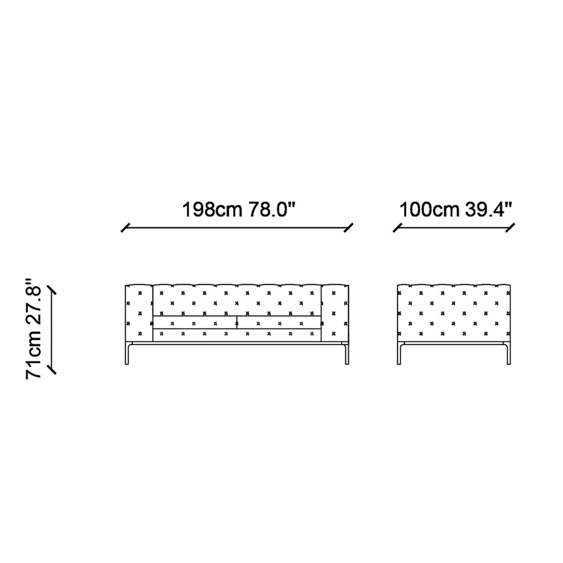 Canapé à 2 places Fashion - Grey