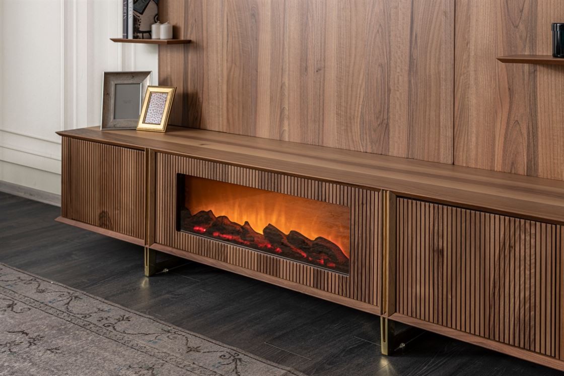 Bergamo Meuble TV Avec Cheminée