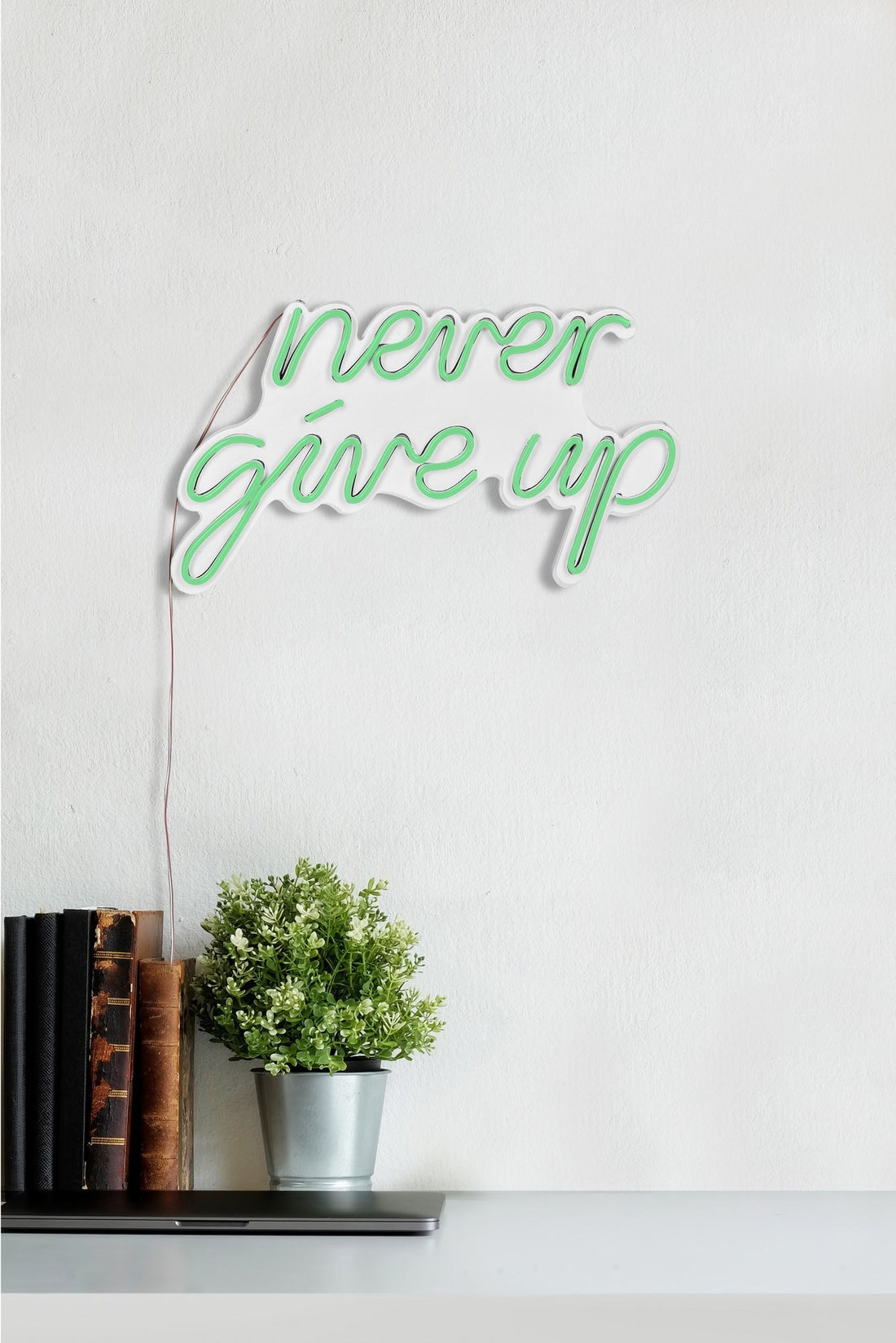 Éclairage LED en plastique décoratif Never Give Up - Green