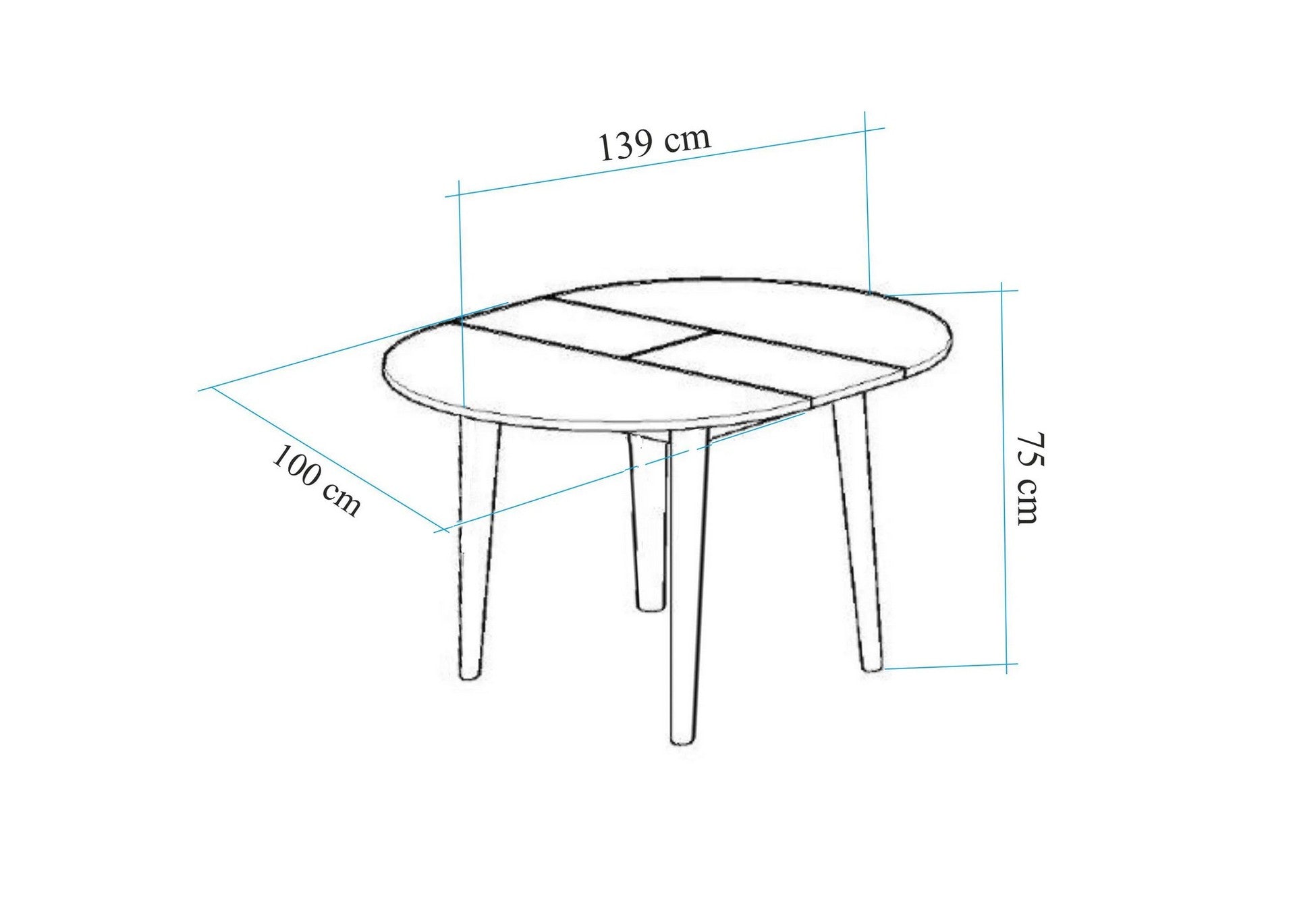 Table à manger extensible Vina 139 - White