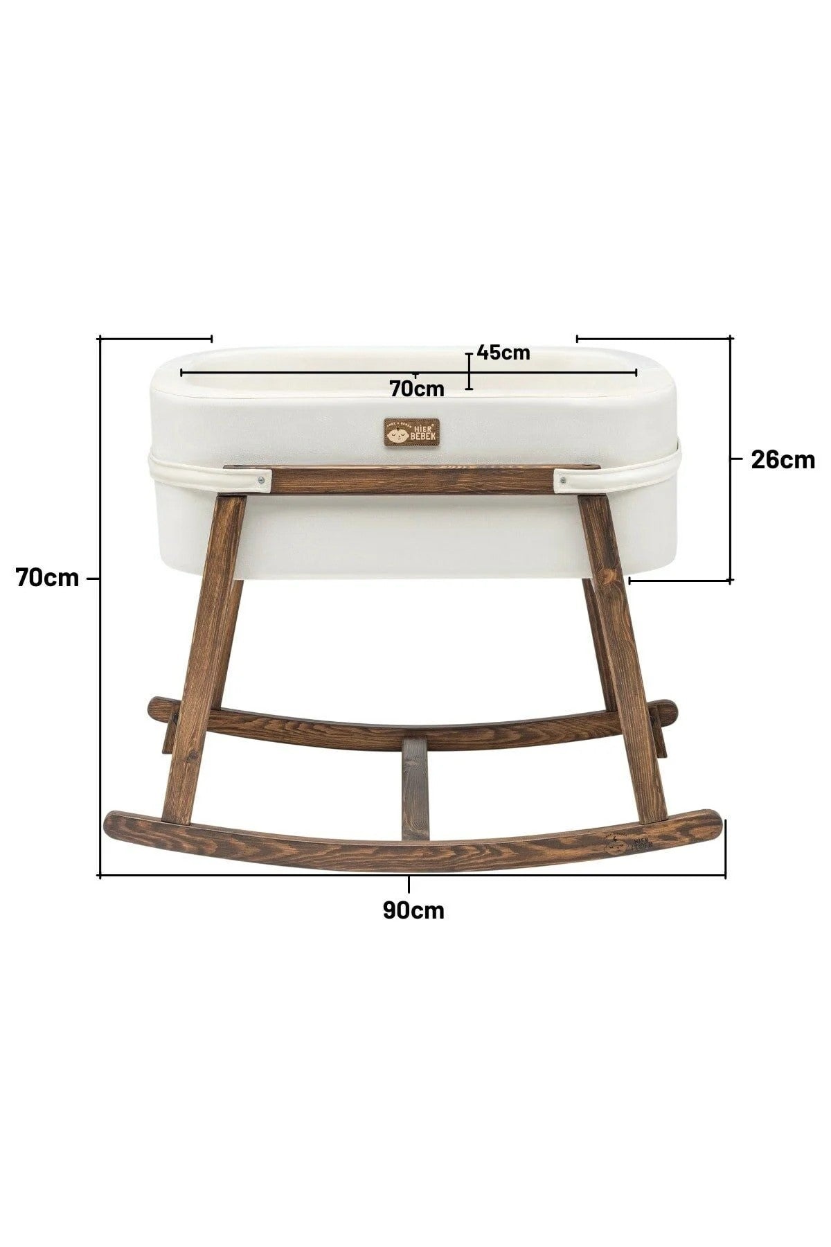 Nacique Berceau en noyer 70x45