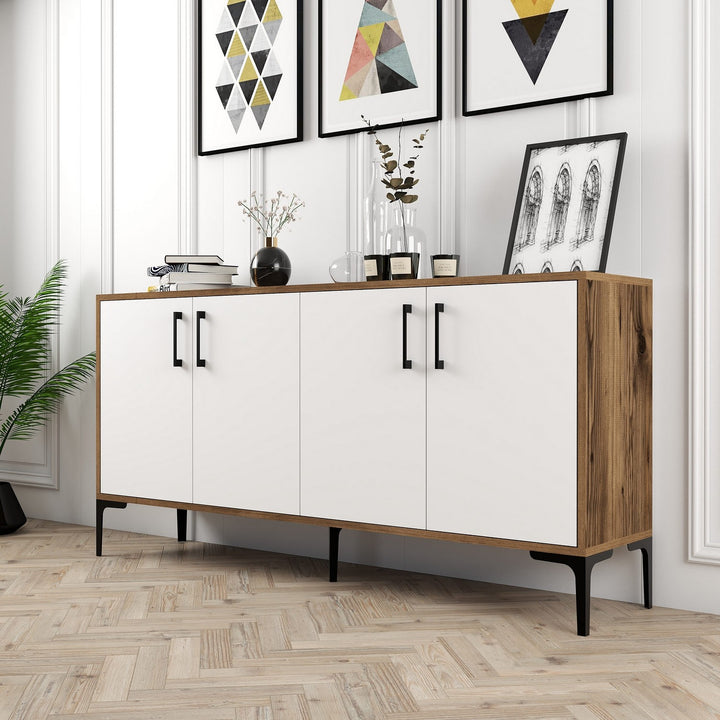 Console Kiev 160 - Walnut, White