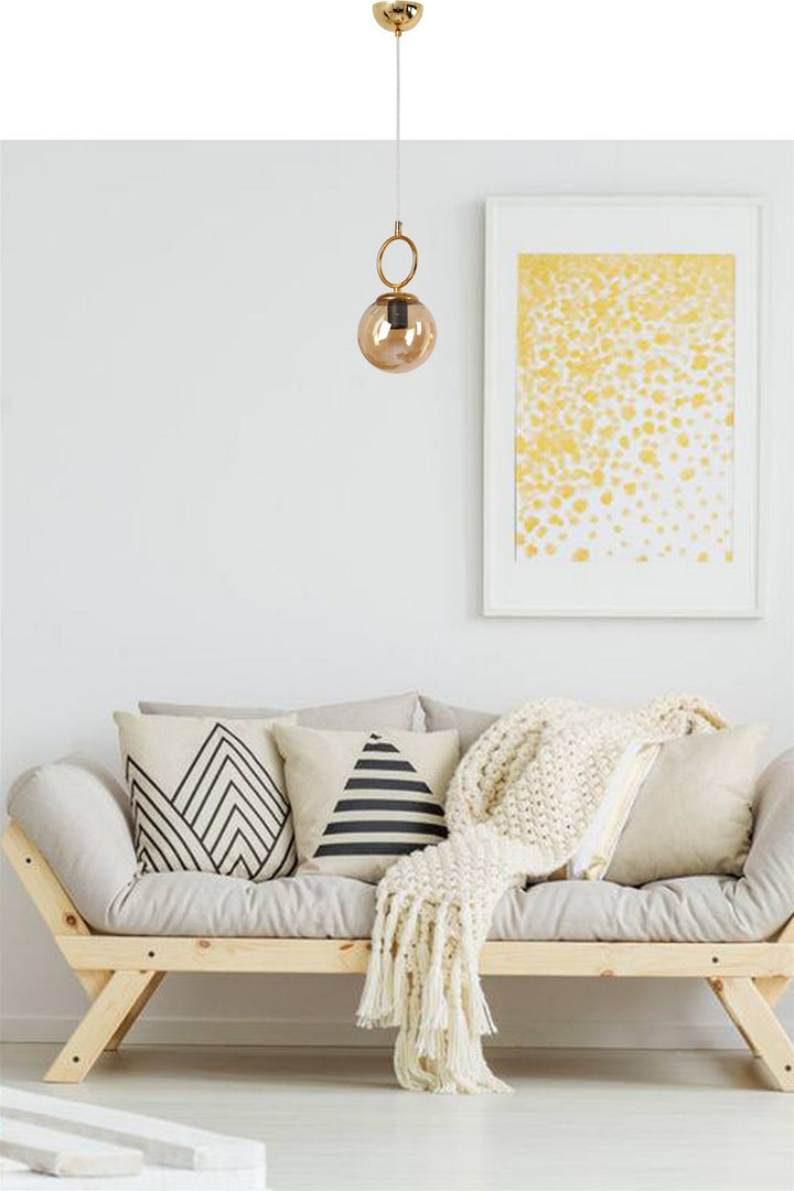 Lustre Morino Tekli Gold Bal Camlı Sarkıt