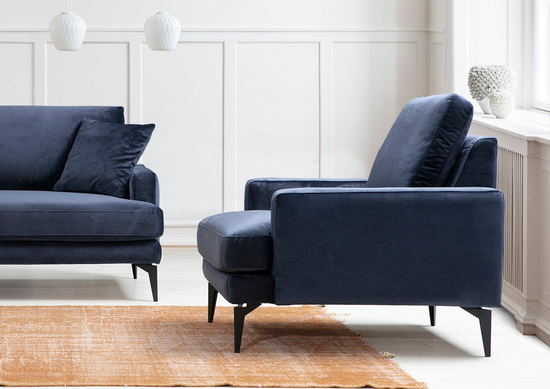 Fauteuil à oreilles Papira Armchair - Navy Blue