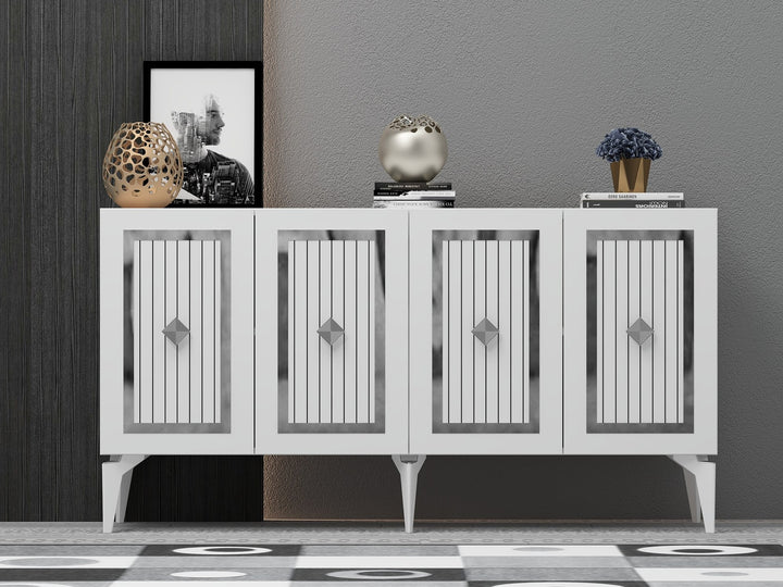 Console Nora - White, Silver
