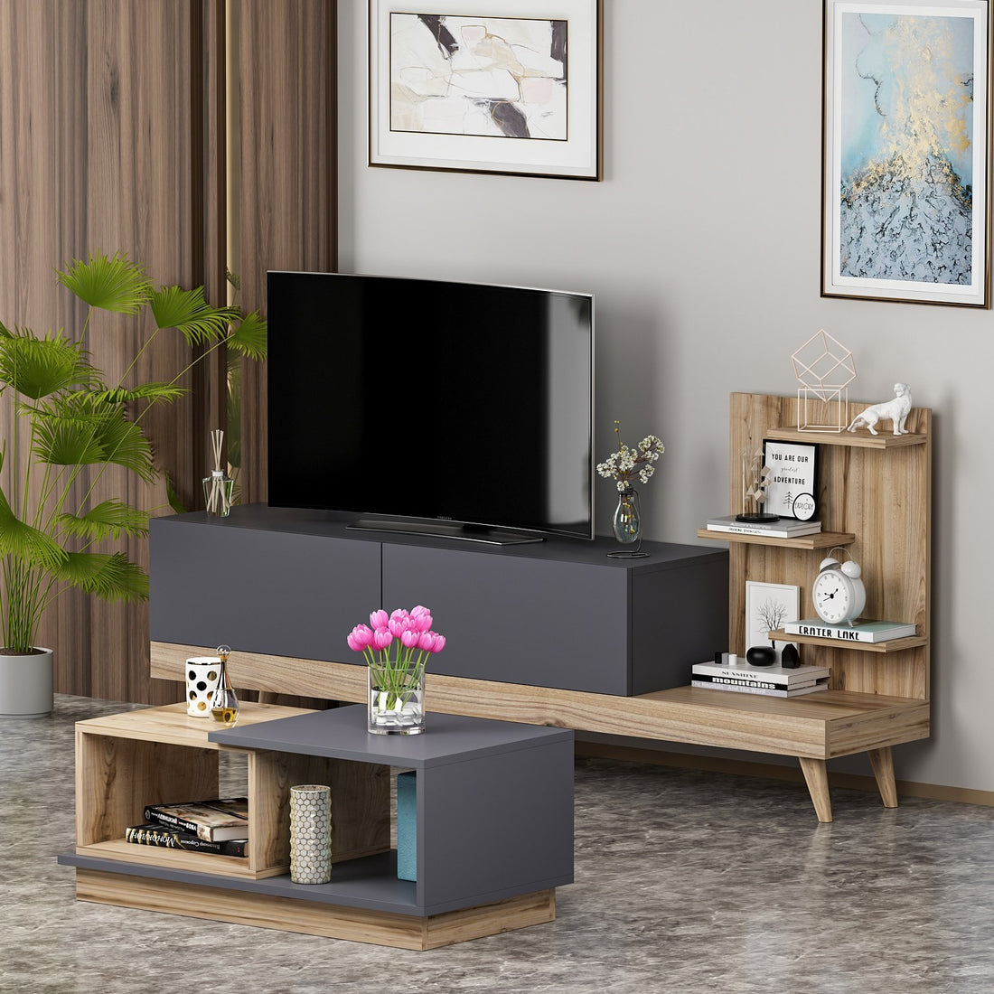 Ensemble de meubles de salon Dizayn - Anthracite, Ciragan