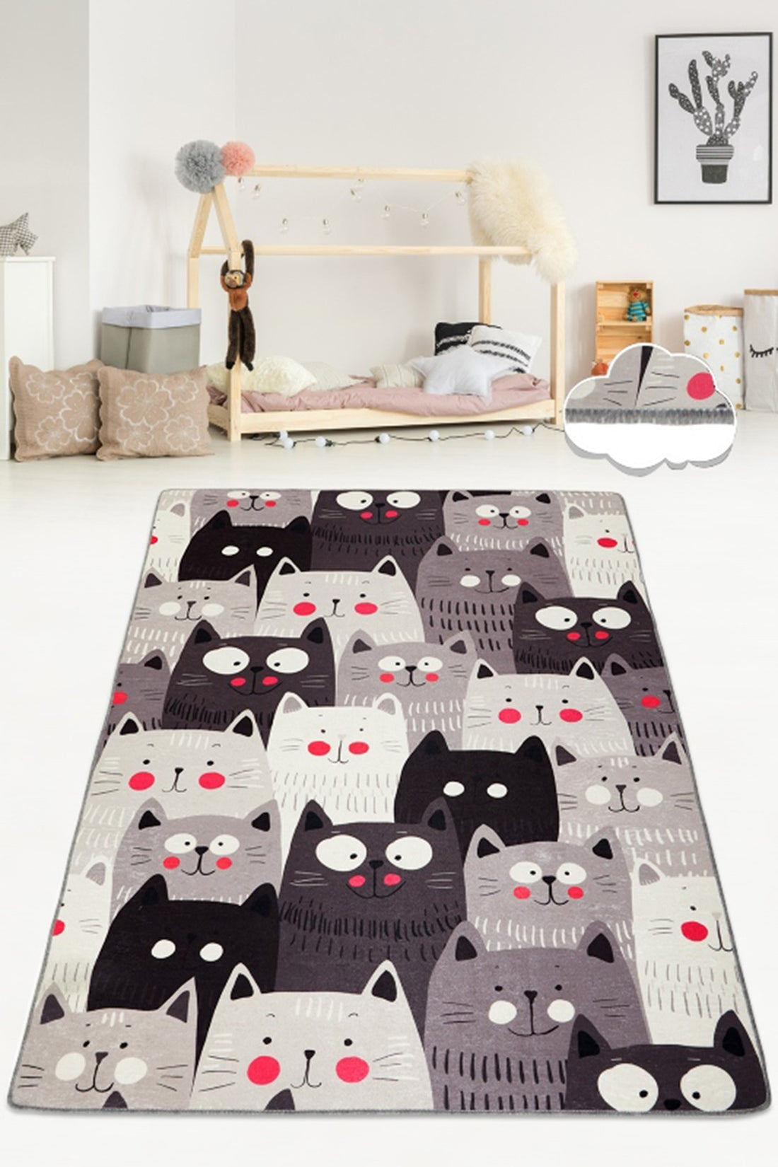 Tapis de salle (100 x 200) Cats Gray Djt