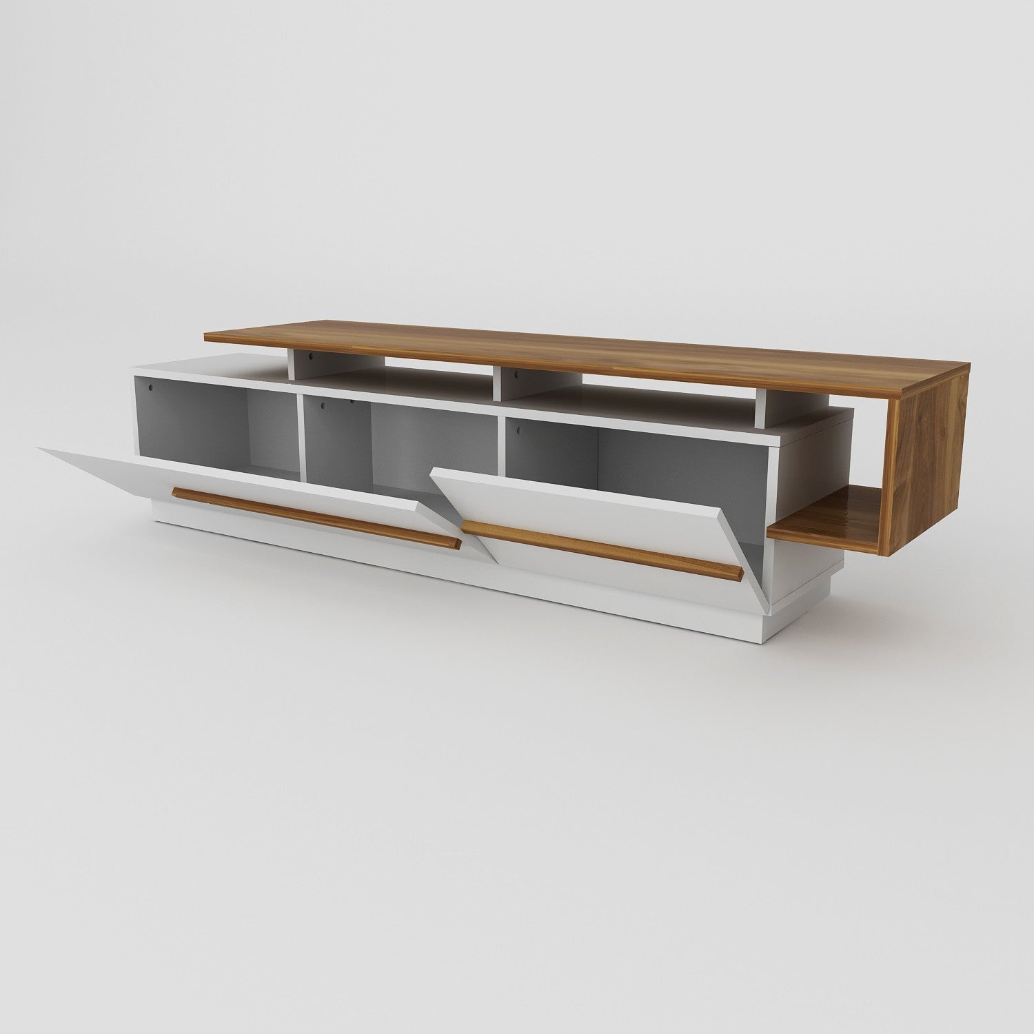 Meuble TV Pia - Walnut, White