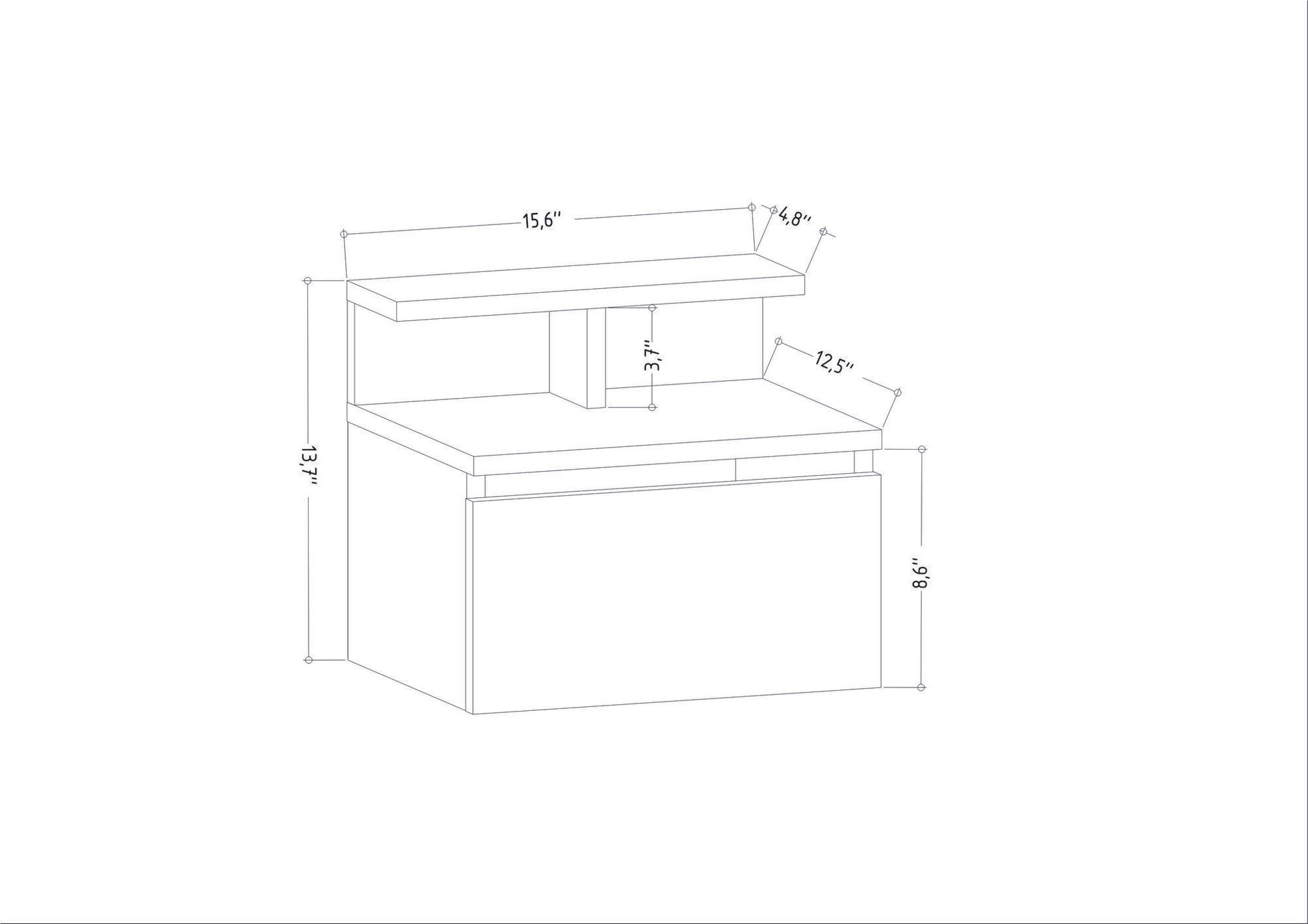 Table de chevet Alice - Anthracite